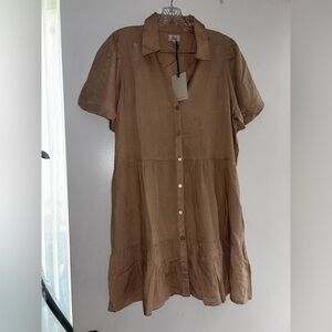 Elan Brown Button-Down Dress